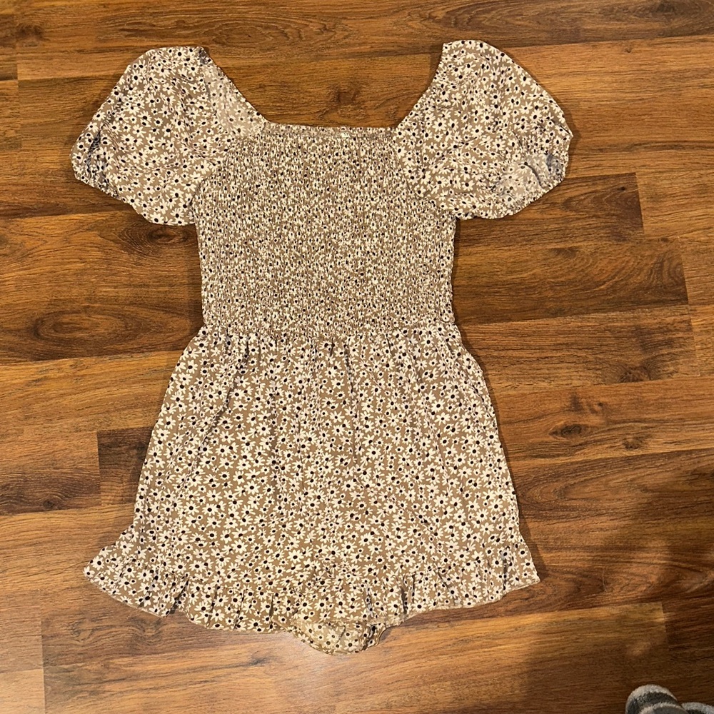 Floral Puff Sleeve Romper